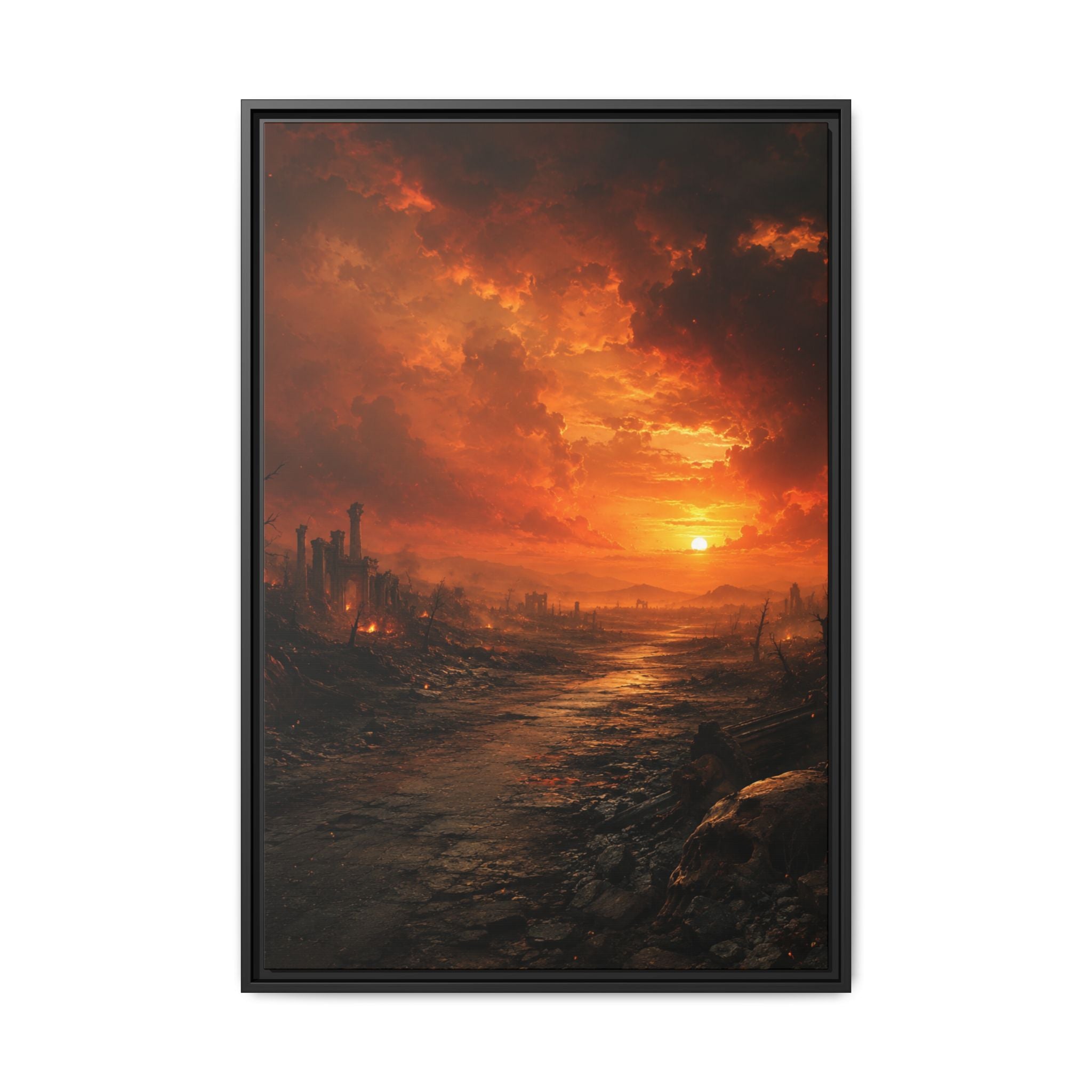 Fine Art Paper Print — Fiery Sunset Apocalyptic Landscape