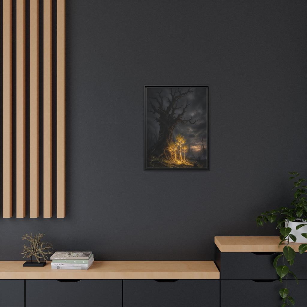 Framed Matte Canvas — Glowing Enchanted Tree Wall Art