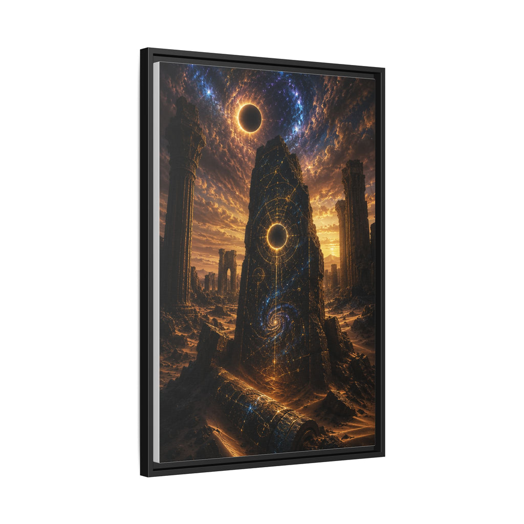 Framed Matte Canvas - Cosmic Obelisk Fantasy Wall Art