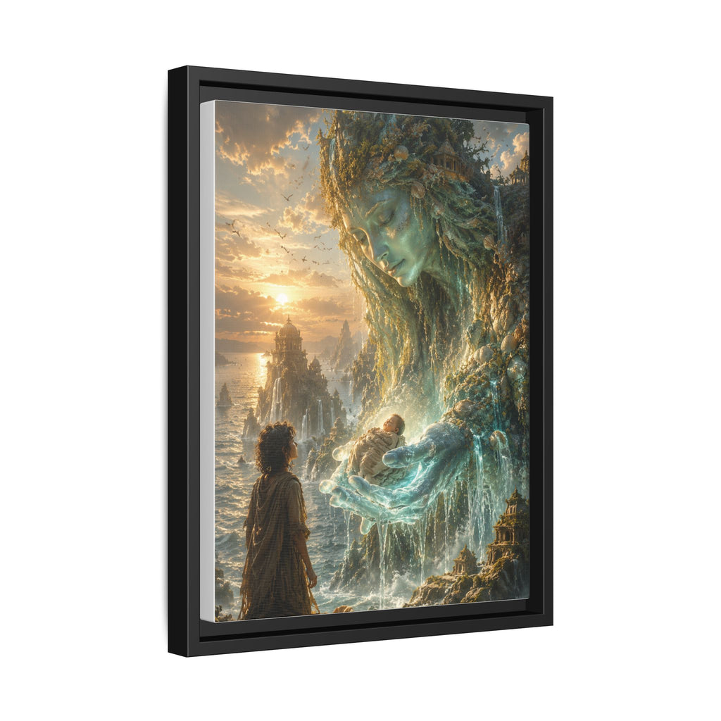 Framed Matte Canvas Print — Ocean Spirit Guardian Fantasy Art