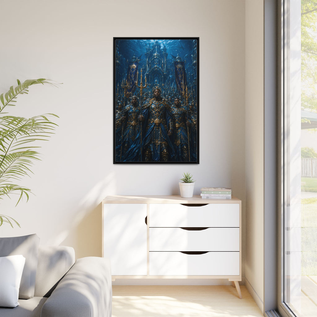 Framed Matte Canvas - Underwater King Artwork