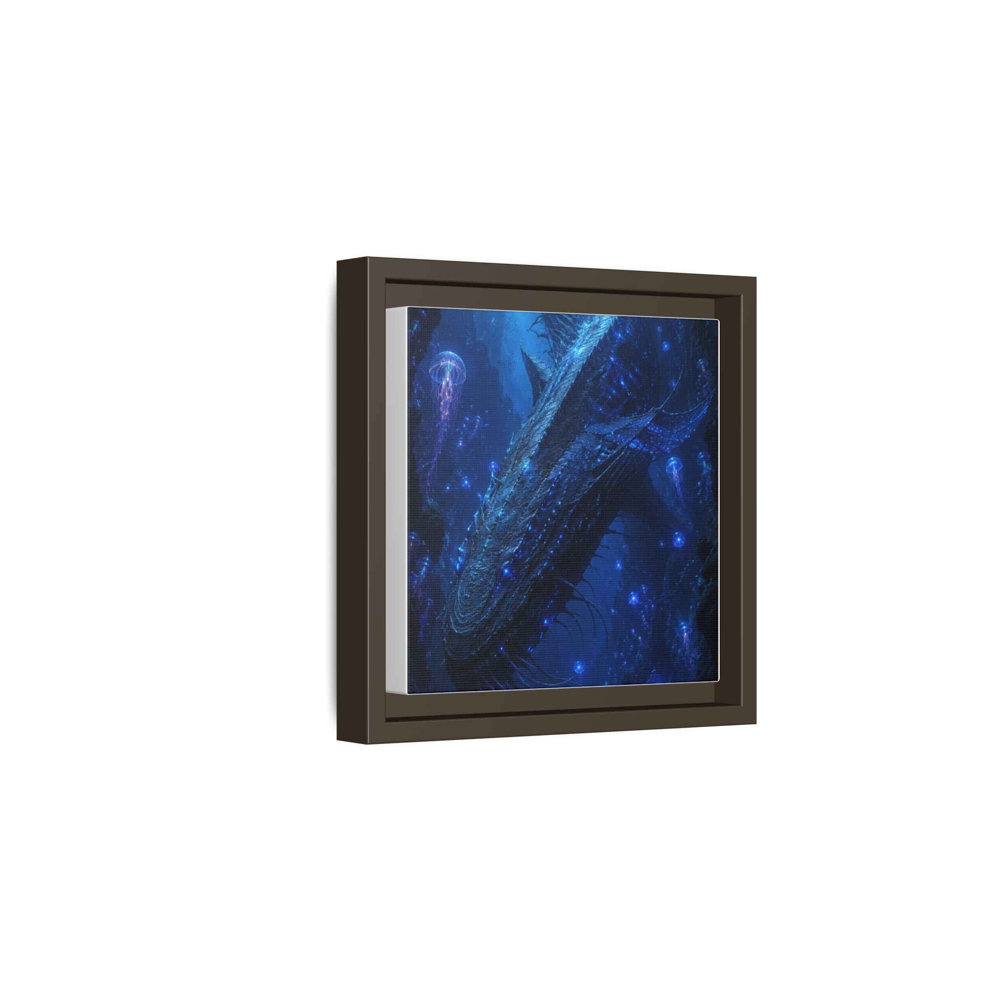 Framed Matte Canvas Art - Deep Sea Leviathan Fantasy Print