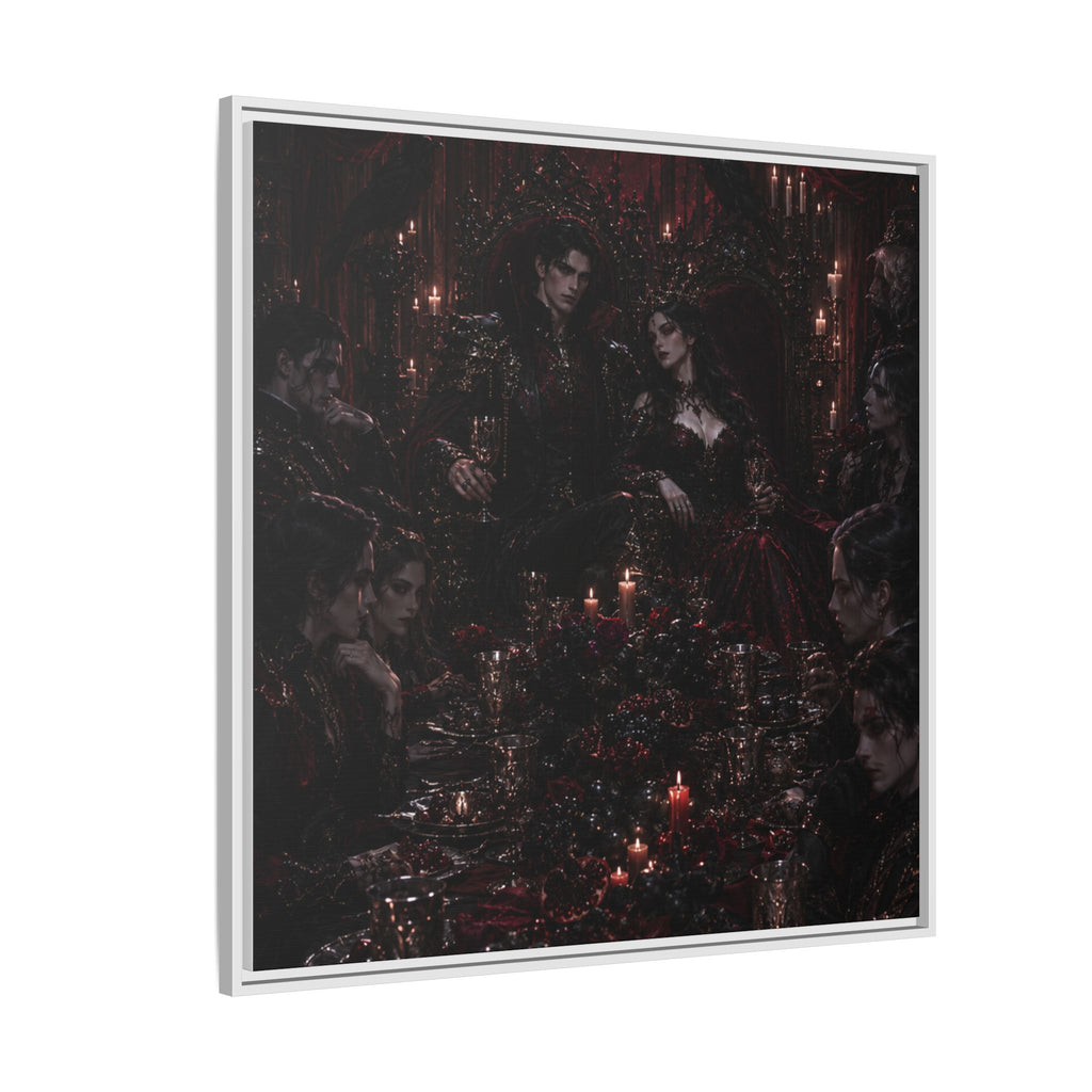 Gothic Victorian Dinner Party Matte Framed Canvas