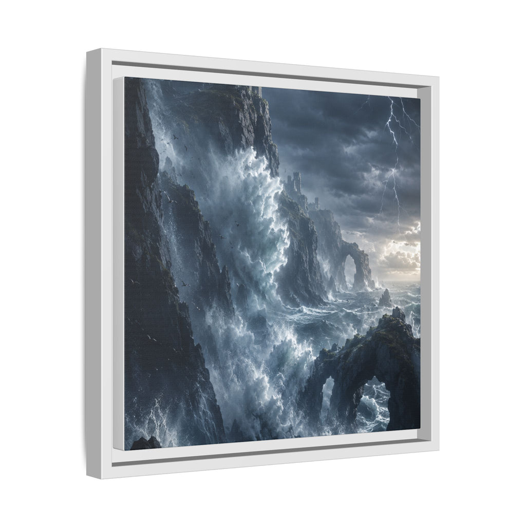 Framed Matte Canvas - Stormy Ocean Fantasy Wall Art