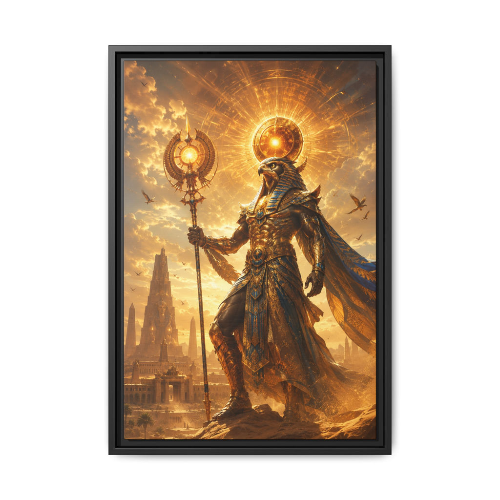 Egyptian Sun God Fine Art Paper Print Wall Art — Mythic Pharaoh Decorative Print