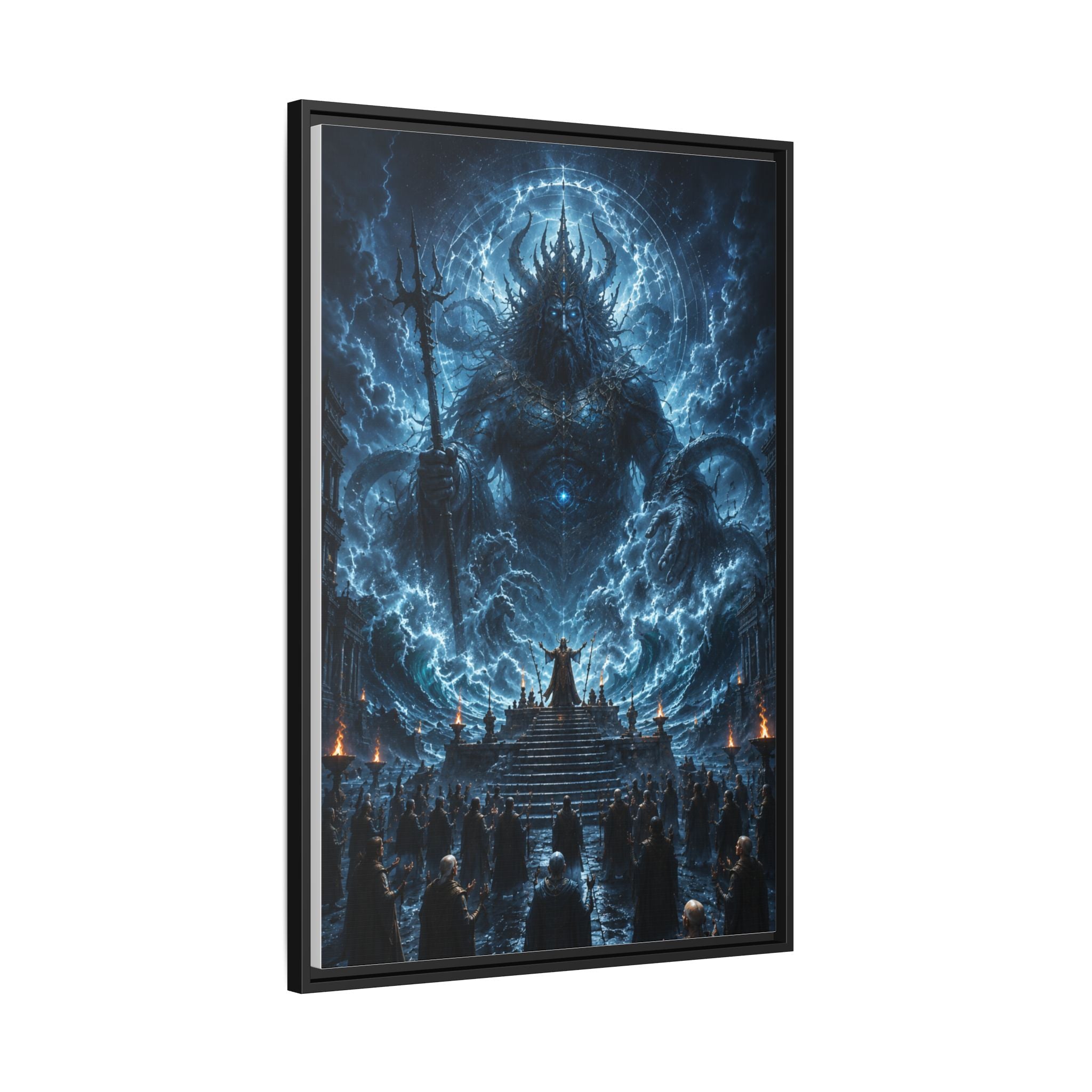 Framed Matte Canvas — Cosmic Dark Deity Art Print