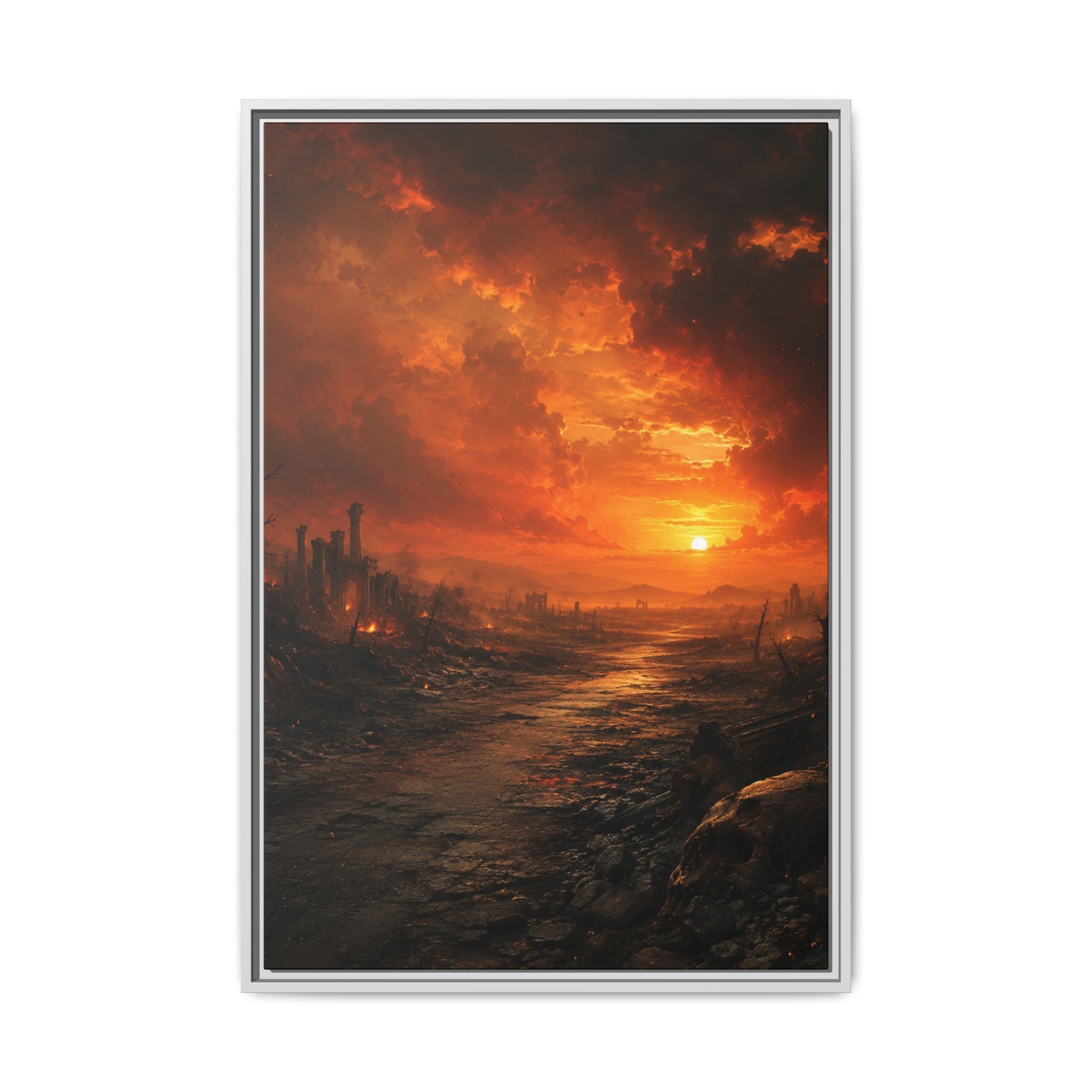Fine Art Paper Print — Fiery Sunset Apocalyptic Landscape