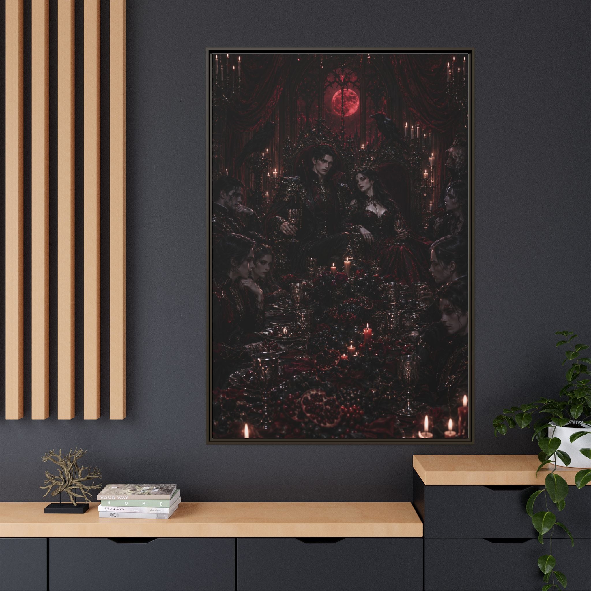 Gothic Victorian Dinner Party Matte Framed Canvas