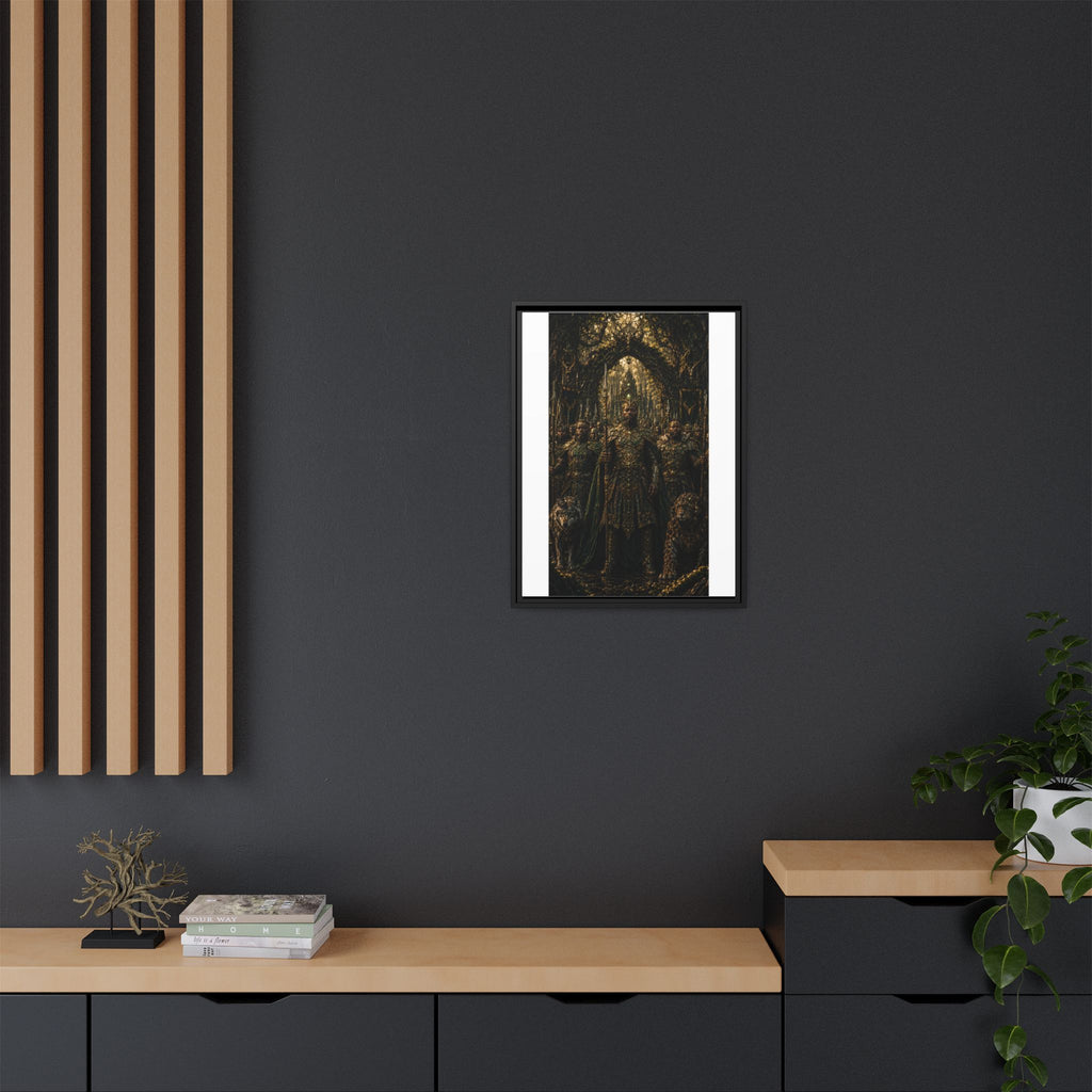 Dark Fantasy Throne Room Matte Canvas Print (Framed)