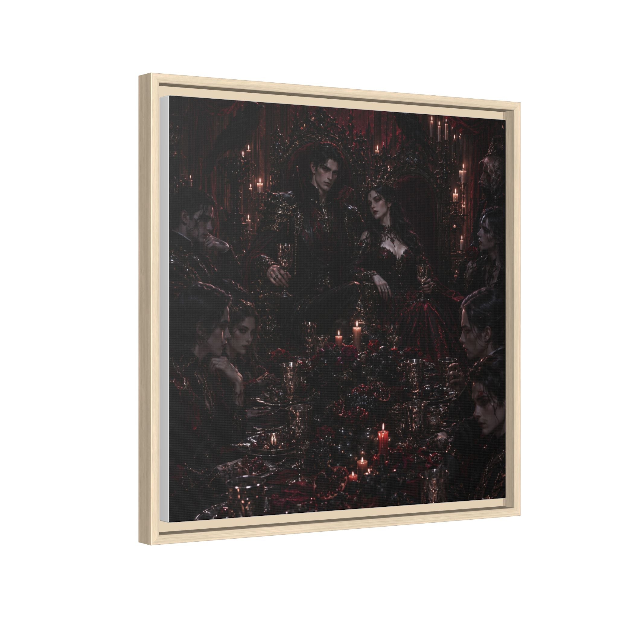 Gothic Victorian Dinner Party Matte Framed Canvas