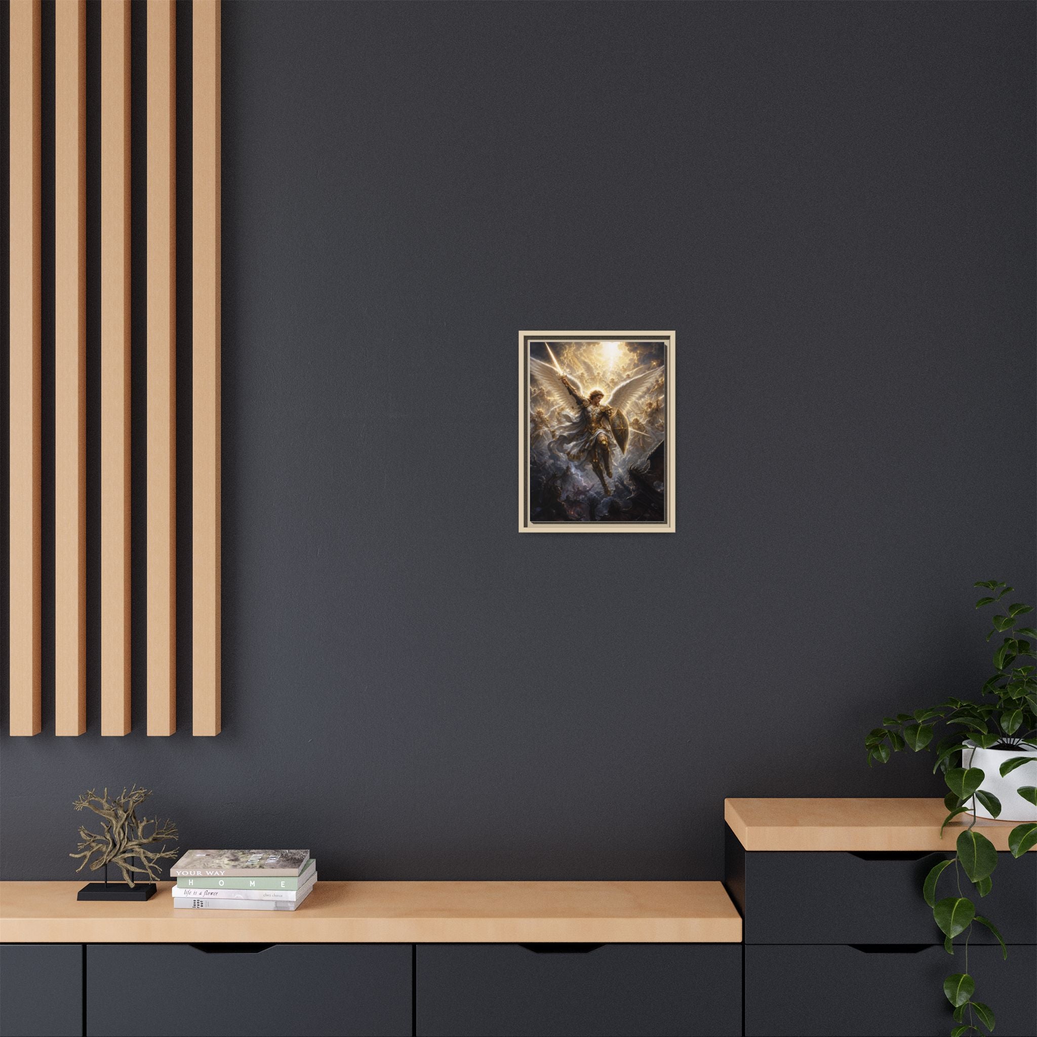 Framed Matte Canvas: Radiant Archangel Wall Art