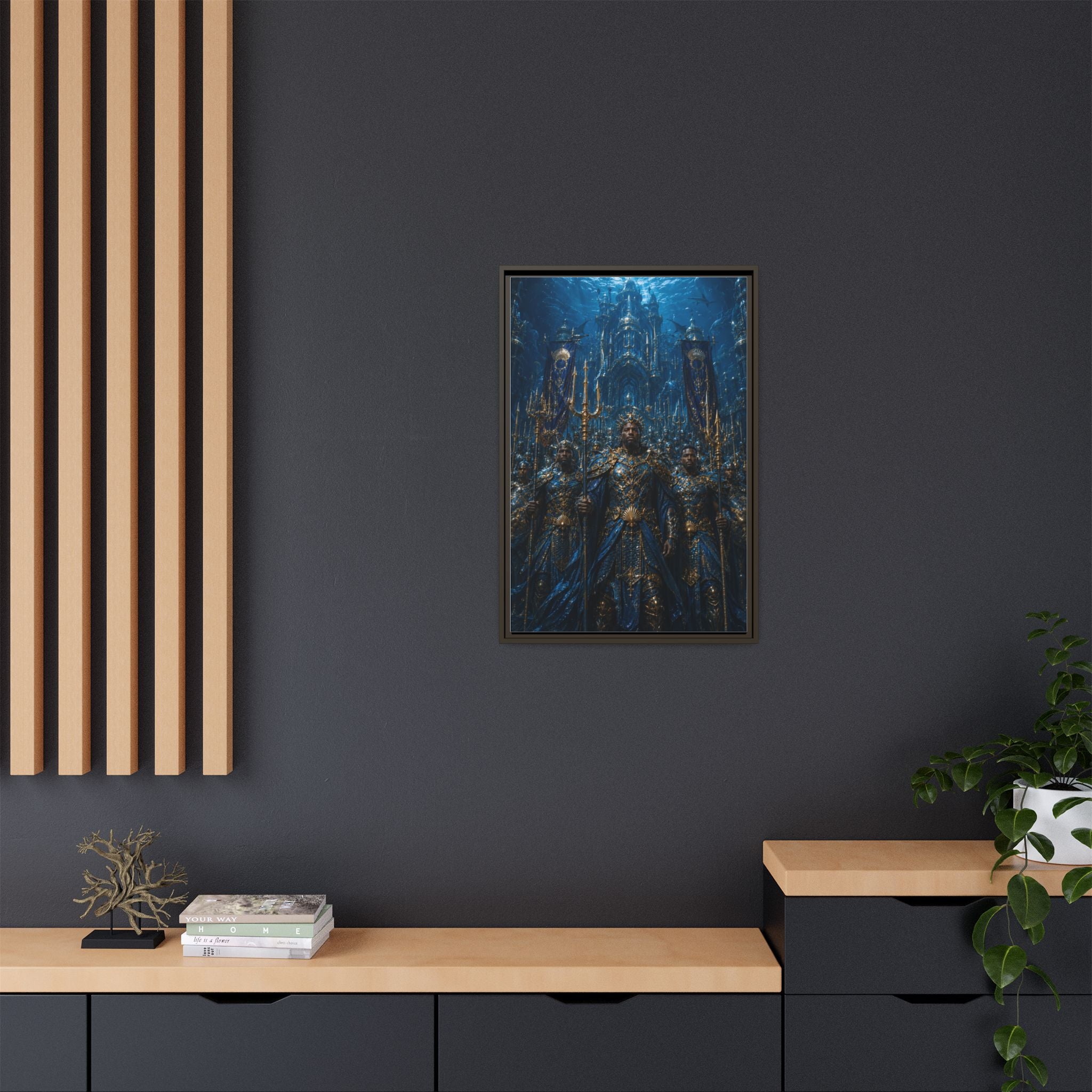 Framed Matte Canvas - Underwater King Artwork