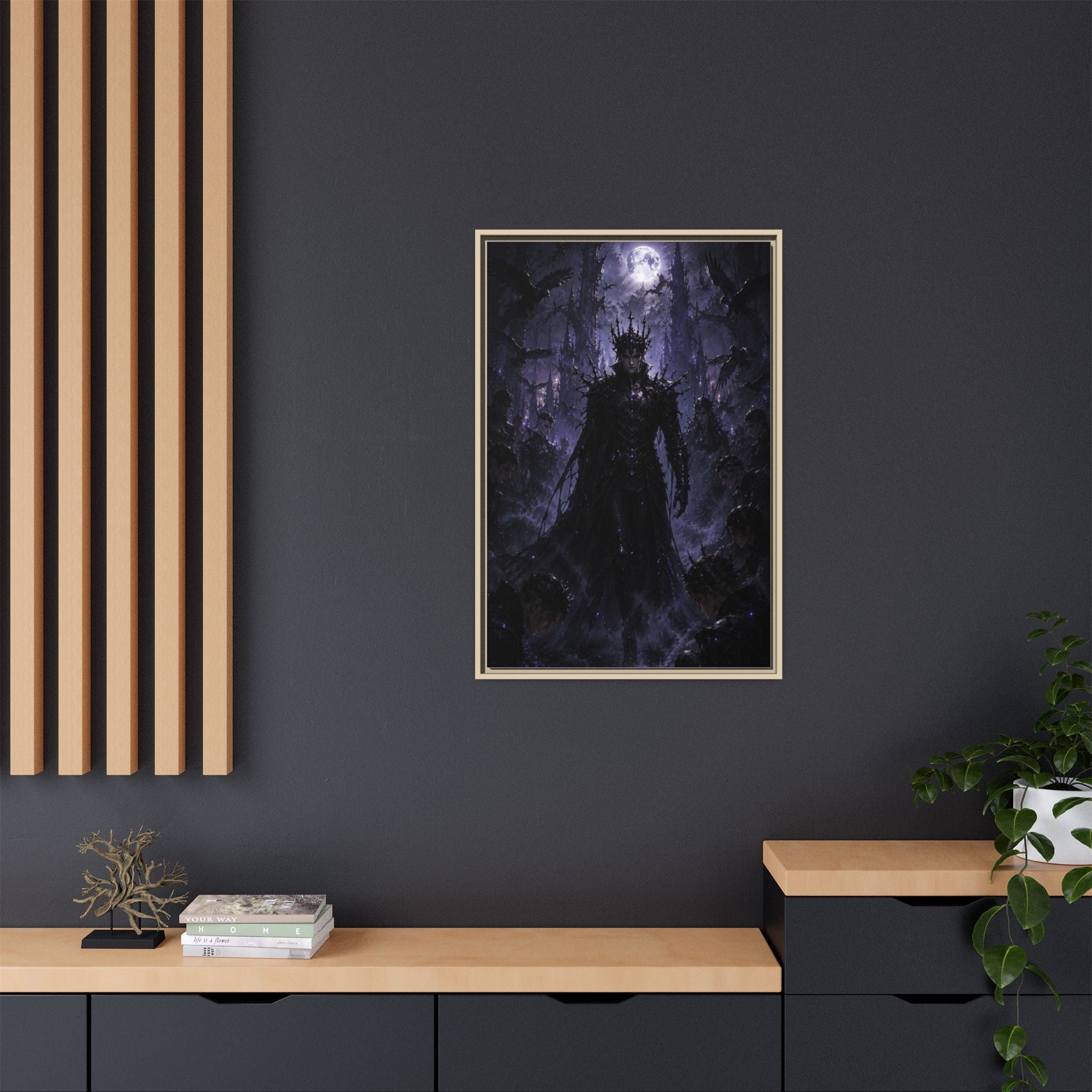 Dark King Matte Canvas Framed Print — Gothic Fantasy Wall Art