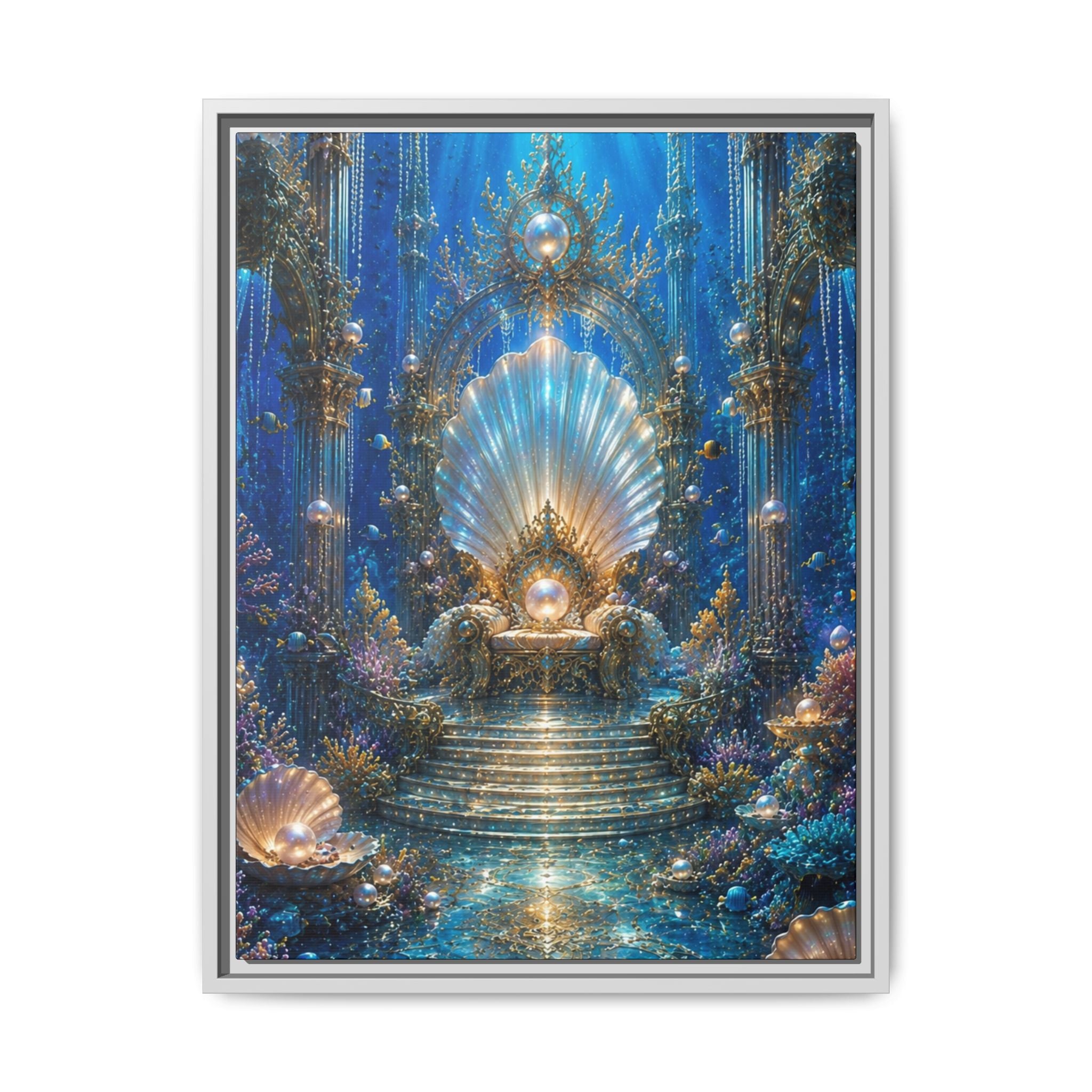 Underwater Palace Fine Art Paper Print — Mermaid Throne Ocean Fantasy Print