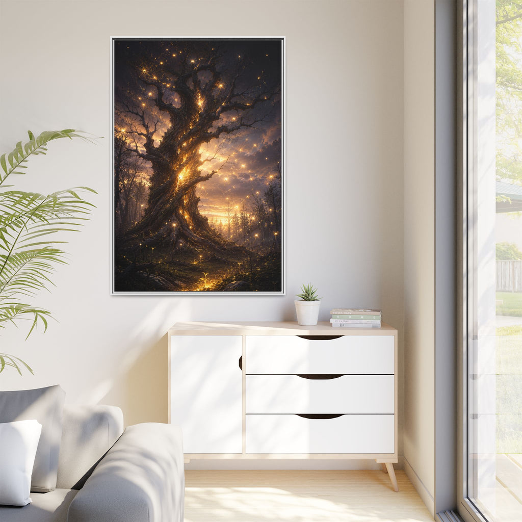 Enchanted Tree Matte Canvas Print — Framed Fantasy Wall Art
