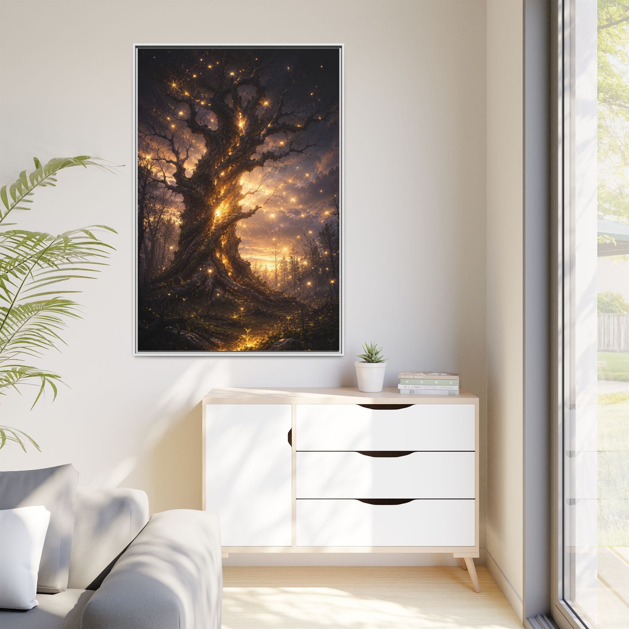 Enchanted Tree Matte Canvas Print — Framed Fantasy Wall Art