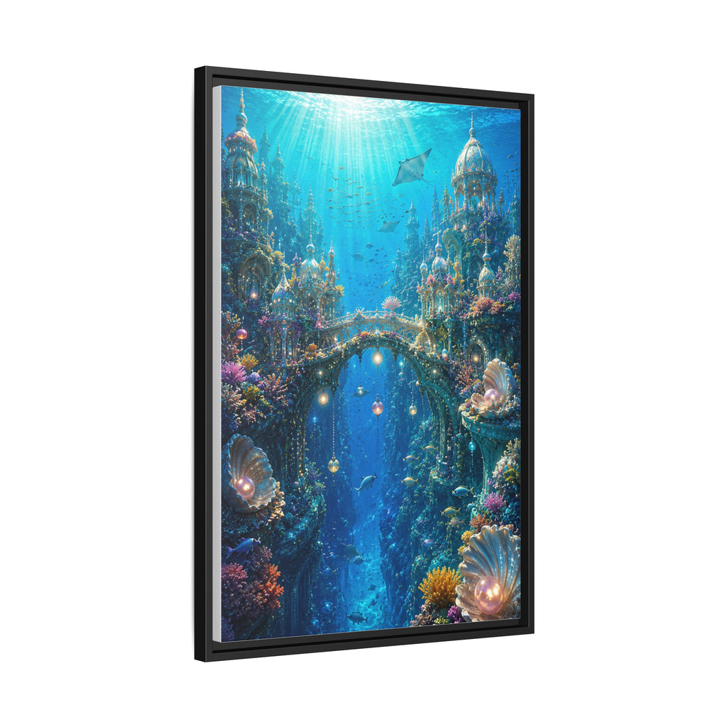Underwater Fantasy Canvas Print — Framed Matte Ocean City Wall Art