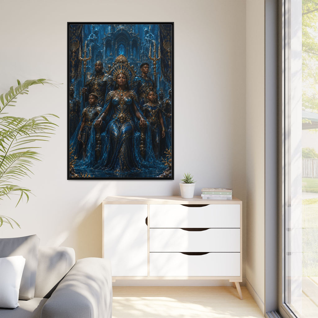 Underwater Queen Matte Framed Canvas — Oceanic Fantasy Wall Art