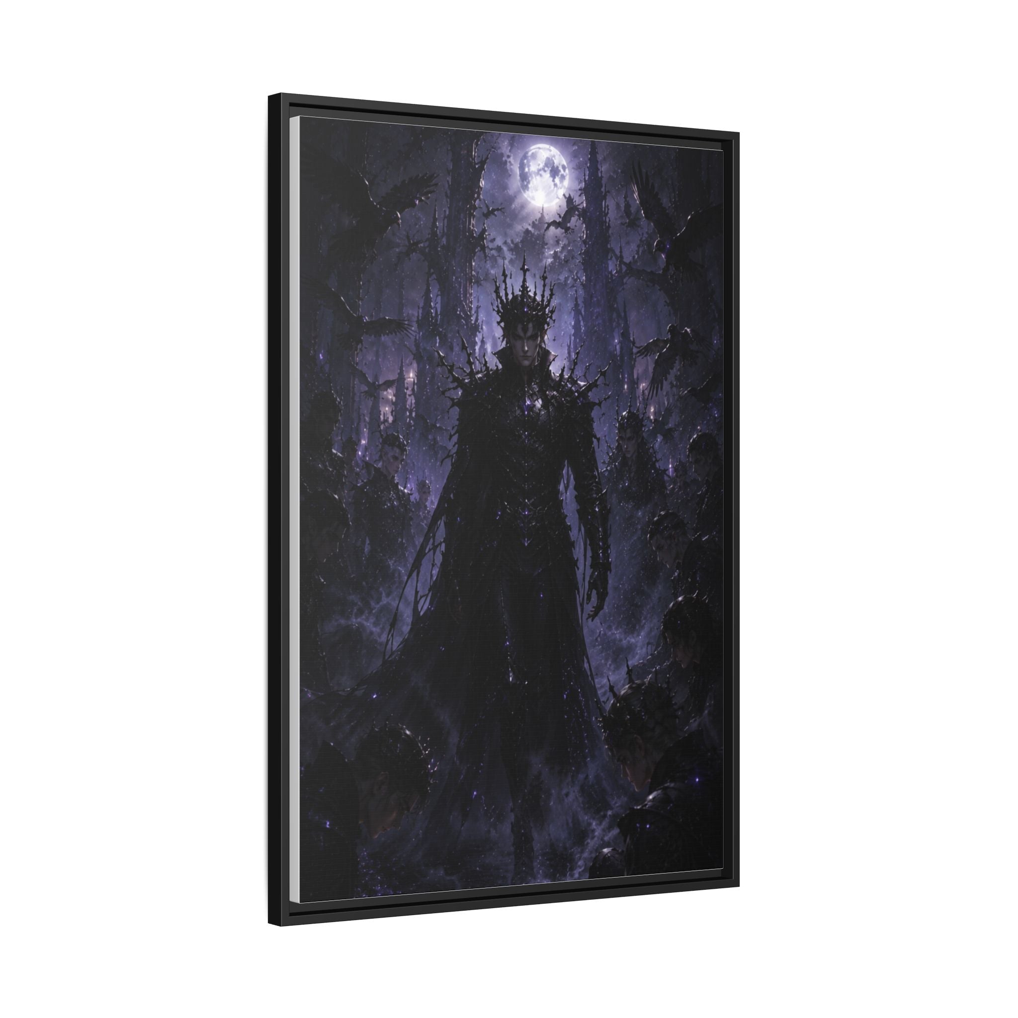 Dark King Matte Canvas Framed Print — Gothic Fantasy Wall Art