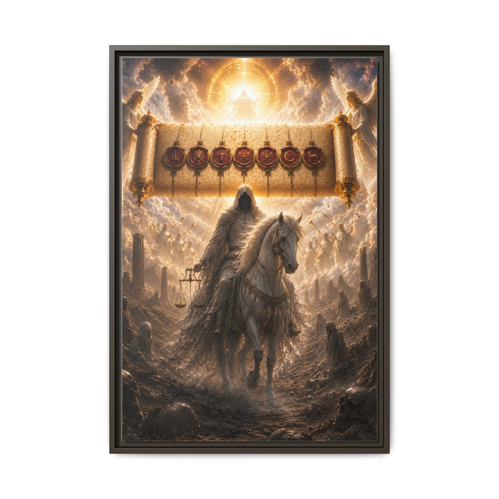 Framed Matte Canvas — Rider of the Pale Horse Biblical Apocalypse Wall Art