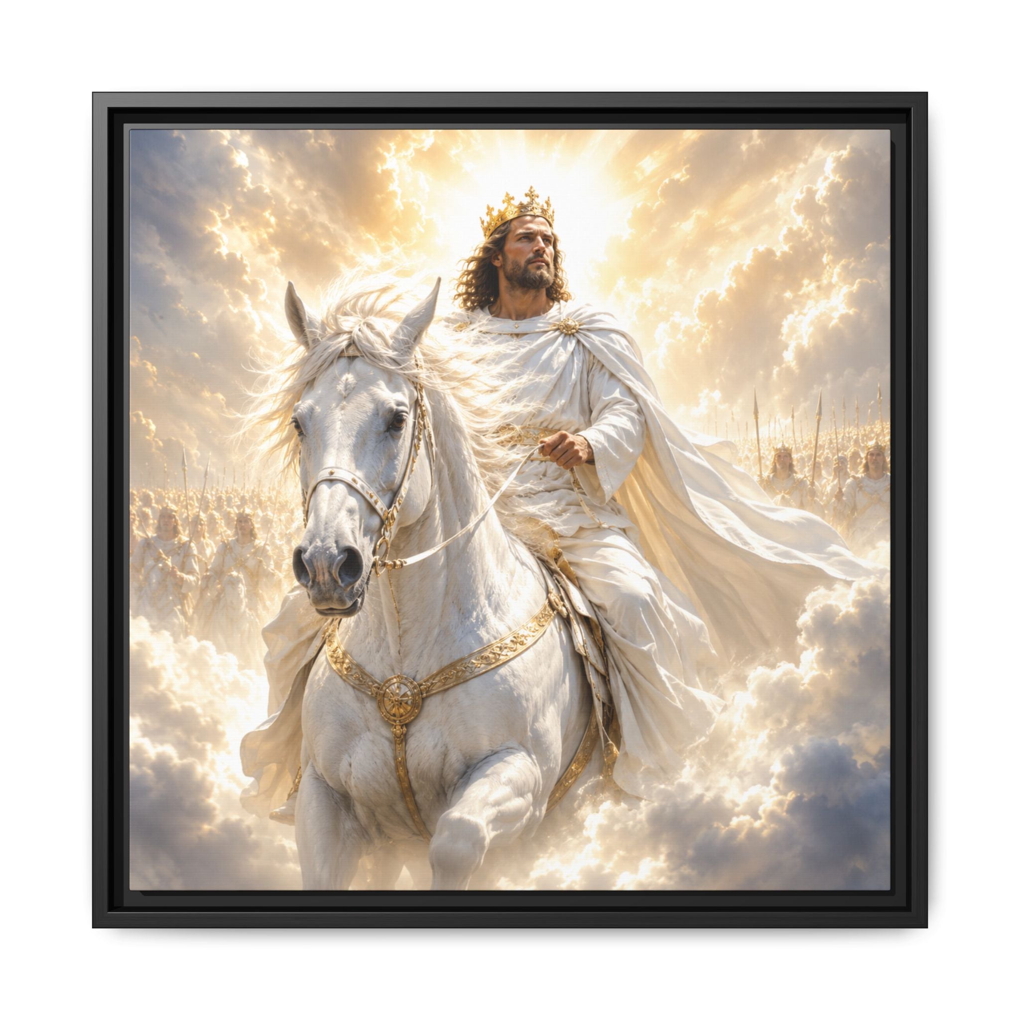 Christian Wall Art Print — Jesus on White Horse Fine Art Paper Print