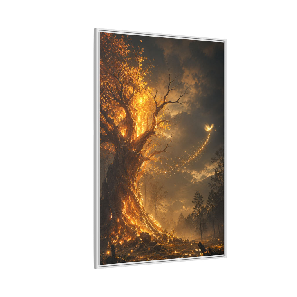 Framed Matte Canvas — Glowing Enchanted Tree Wall Art
