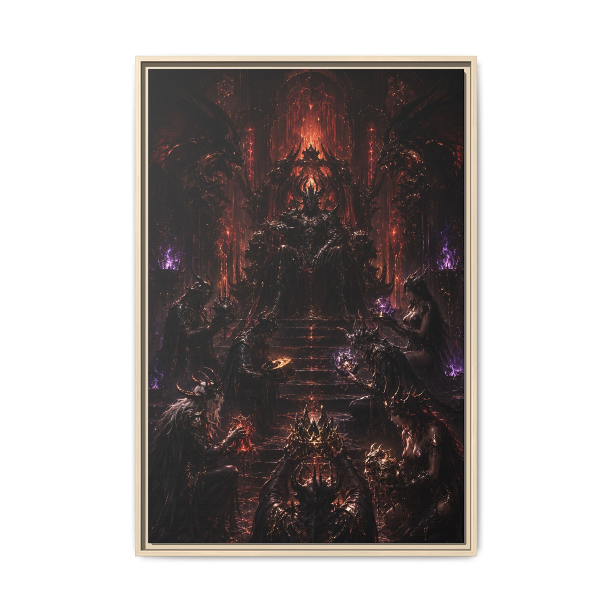 Dark Fantasy Throne Room Matte Canvas Print (Framed)