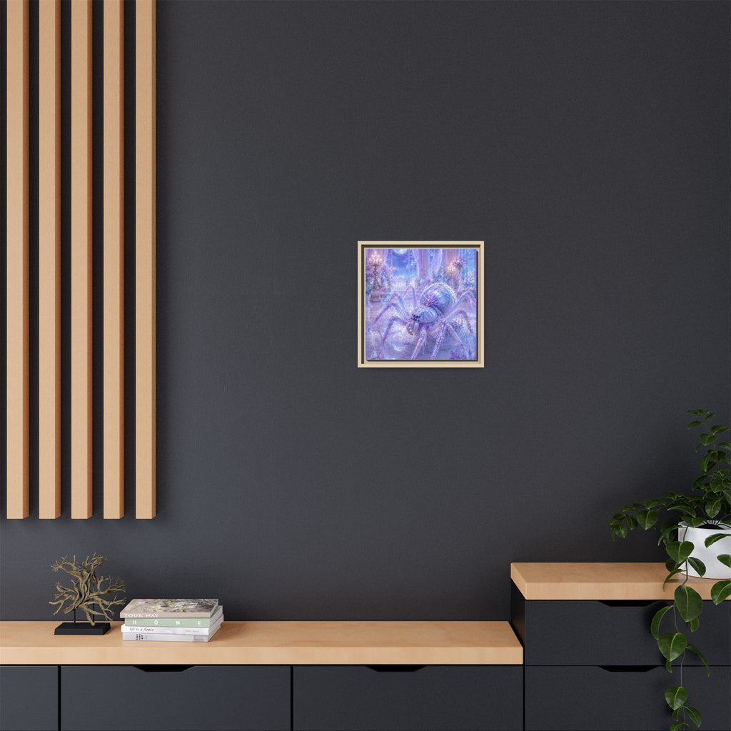 Moonlit Spider Fantasy Canvas Print — Lavender Enchanted Wall Art (Framed)