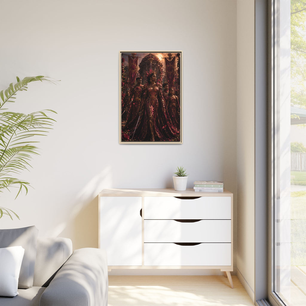 Framed Matte Canvas Art — Regal Fantasy Queen Portrait