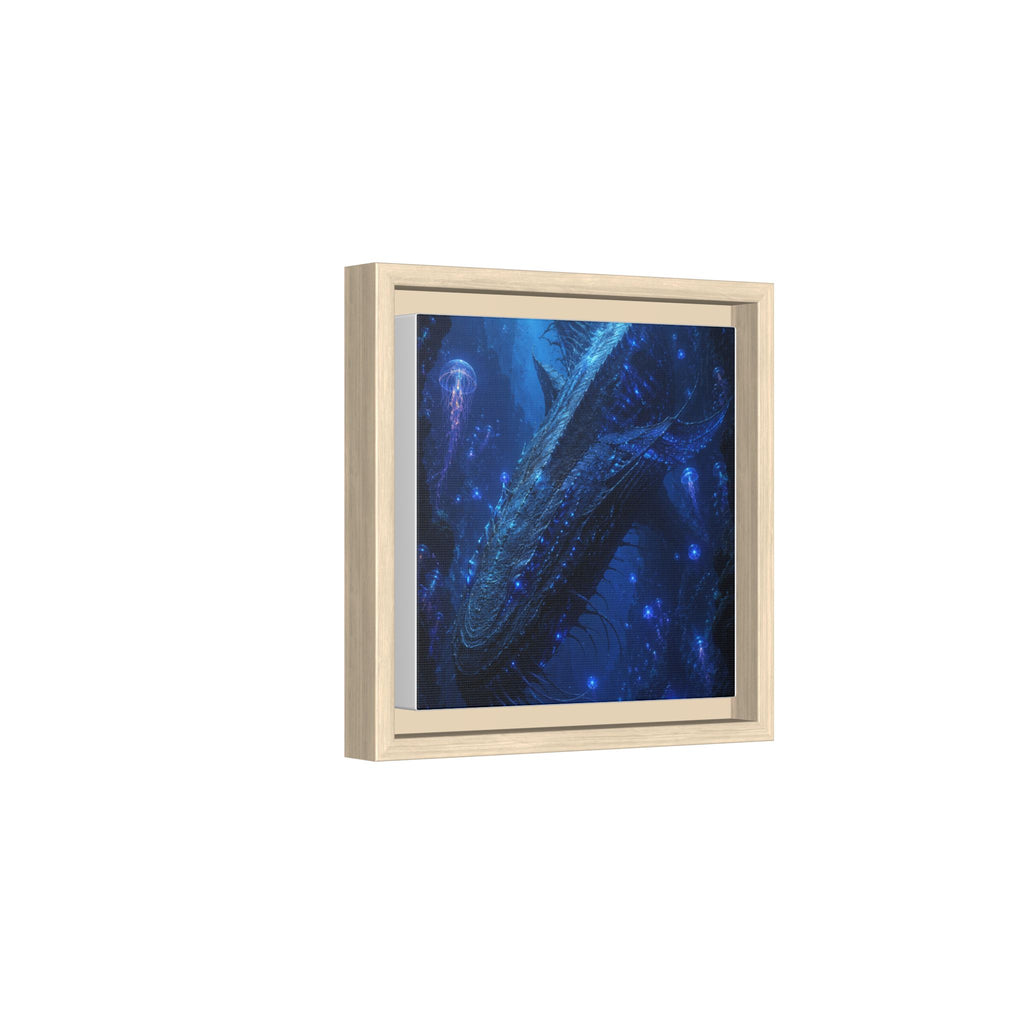 Framed Matte Canvas Art - Deep Sea Leviathan Fantasy Print