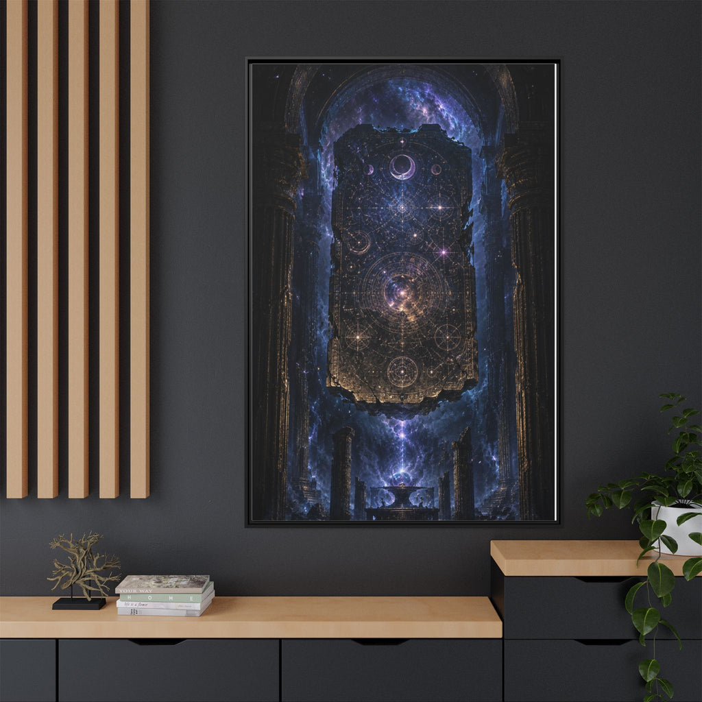 Framed Matte Canvas Wall Art — Cosmic Cathedral Galaxy Print