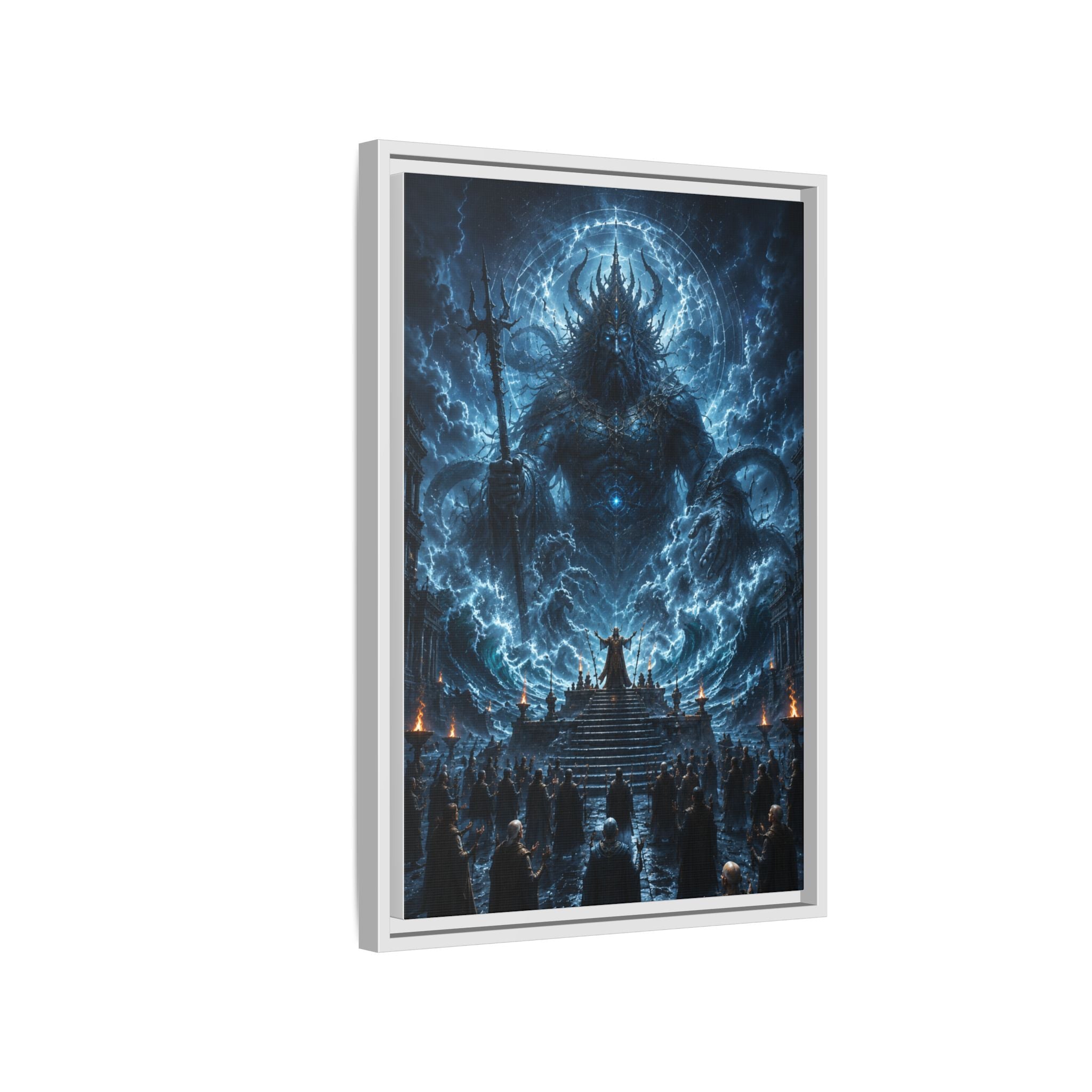 Framed Matte Canvas — Cosmic Dark Deity Art Print