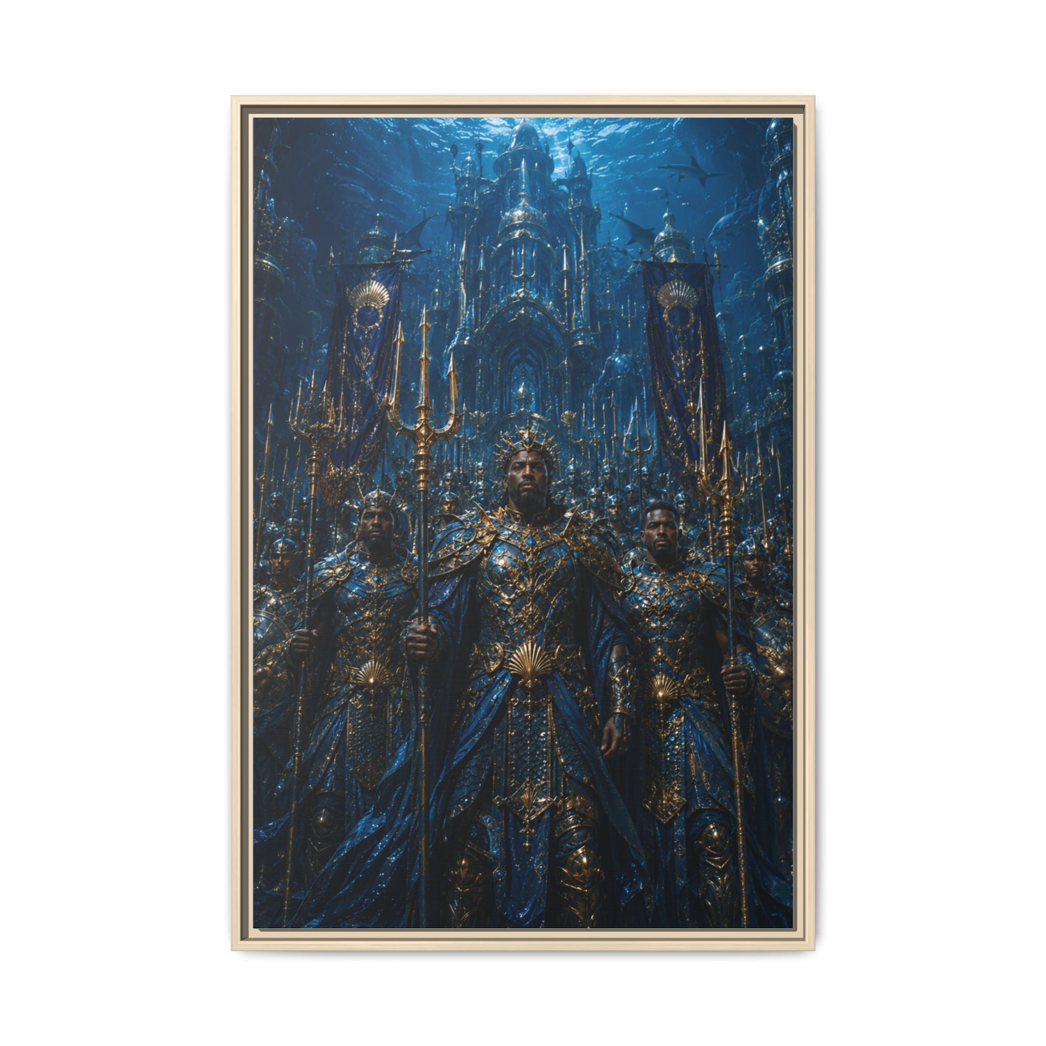 Framed Matte Canvas - Underwater King Artwork