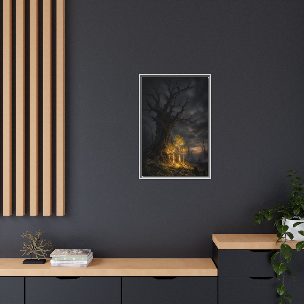 Framed Matte Canvas — Glowing Enchanted Tree Wall Art
