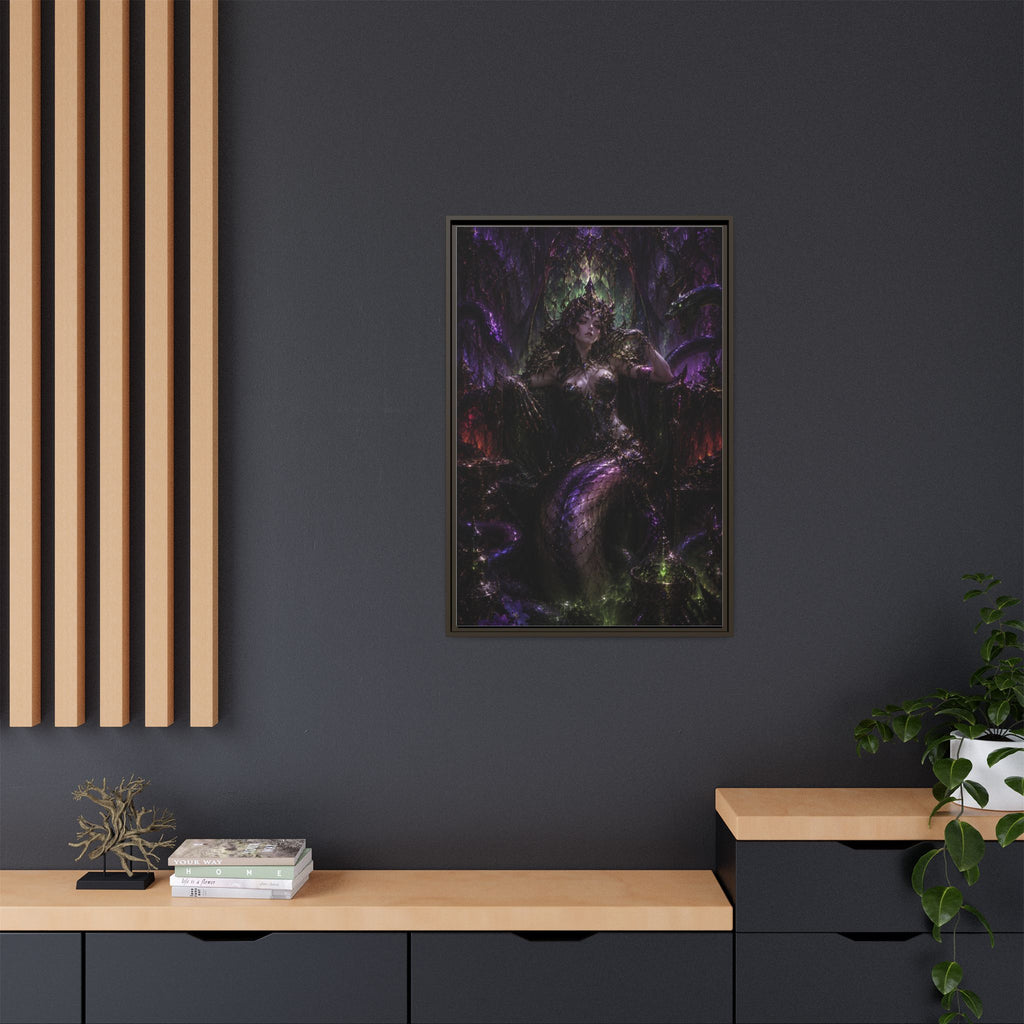 Dark Fantasy Goddess Matte Canvas Print — Framed Multi‑Color Wall Art