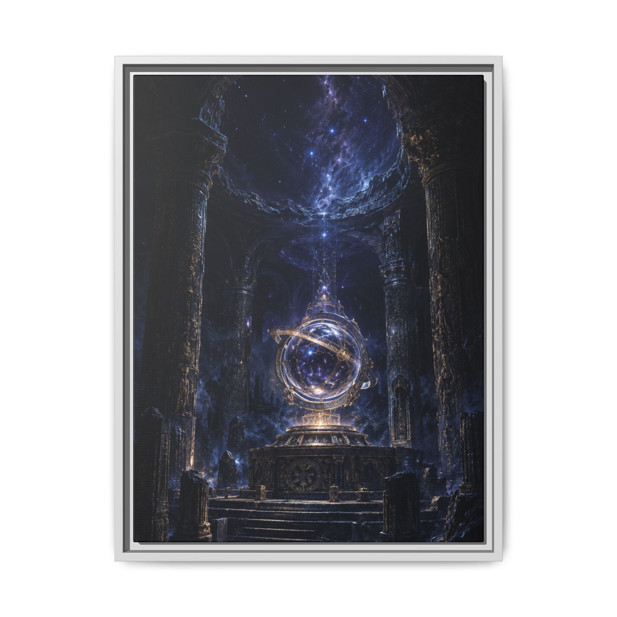Cosmic Temple Fine Art Paper Print Art — Mystic Astral Orb Wall Decor