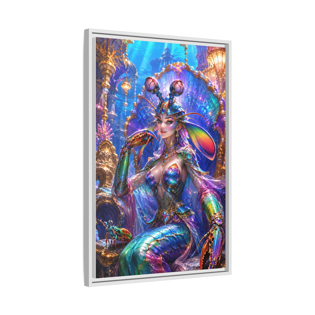 Mermaid Queen Framed Matte Canvas Art — Vibrant Fantasy Underwater Wall Decor