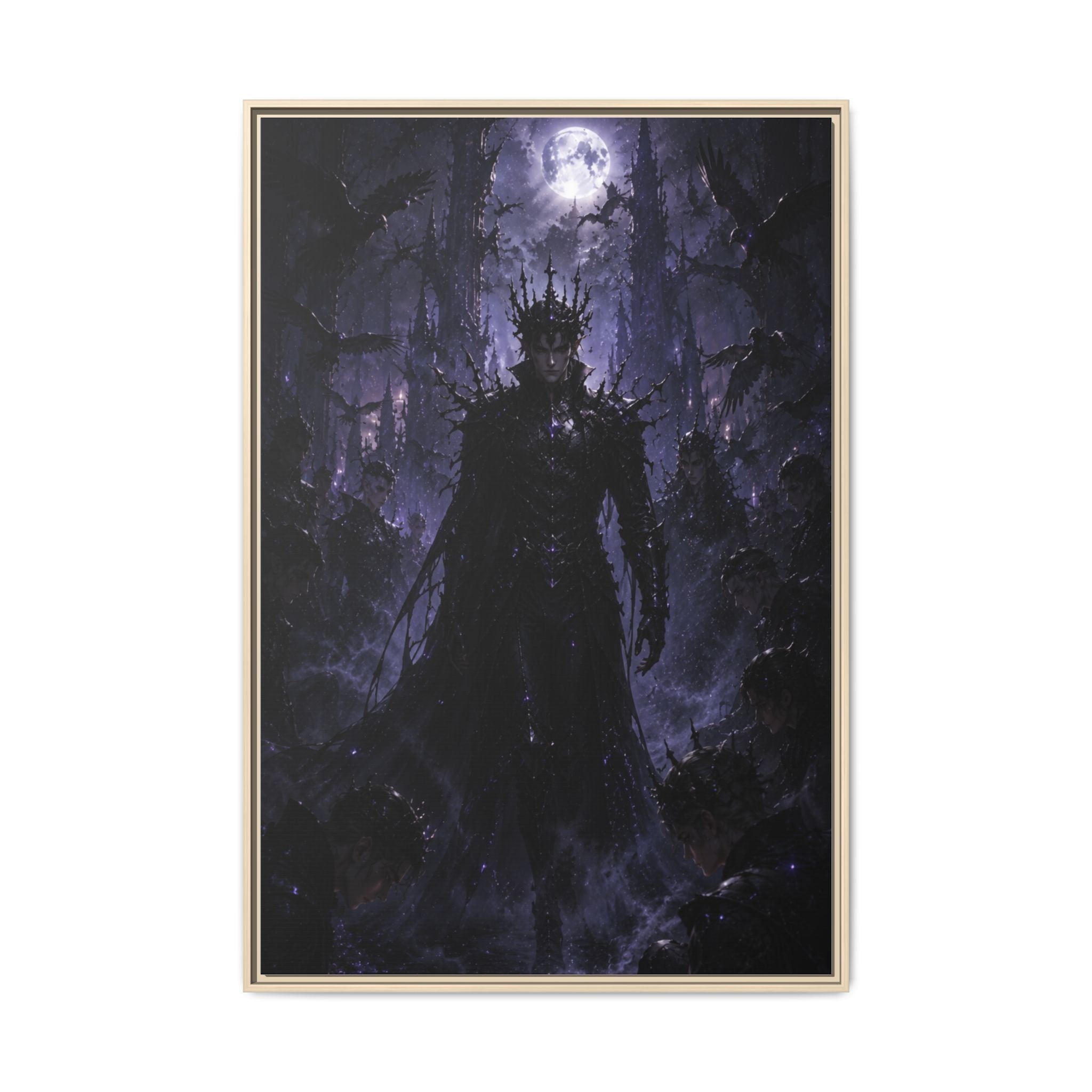 Dark King Matte Canvas Framed Print — Gothic Fantasy Wall Art