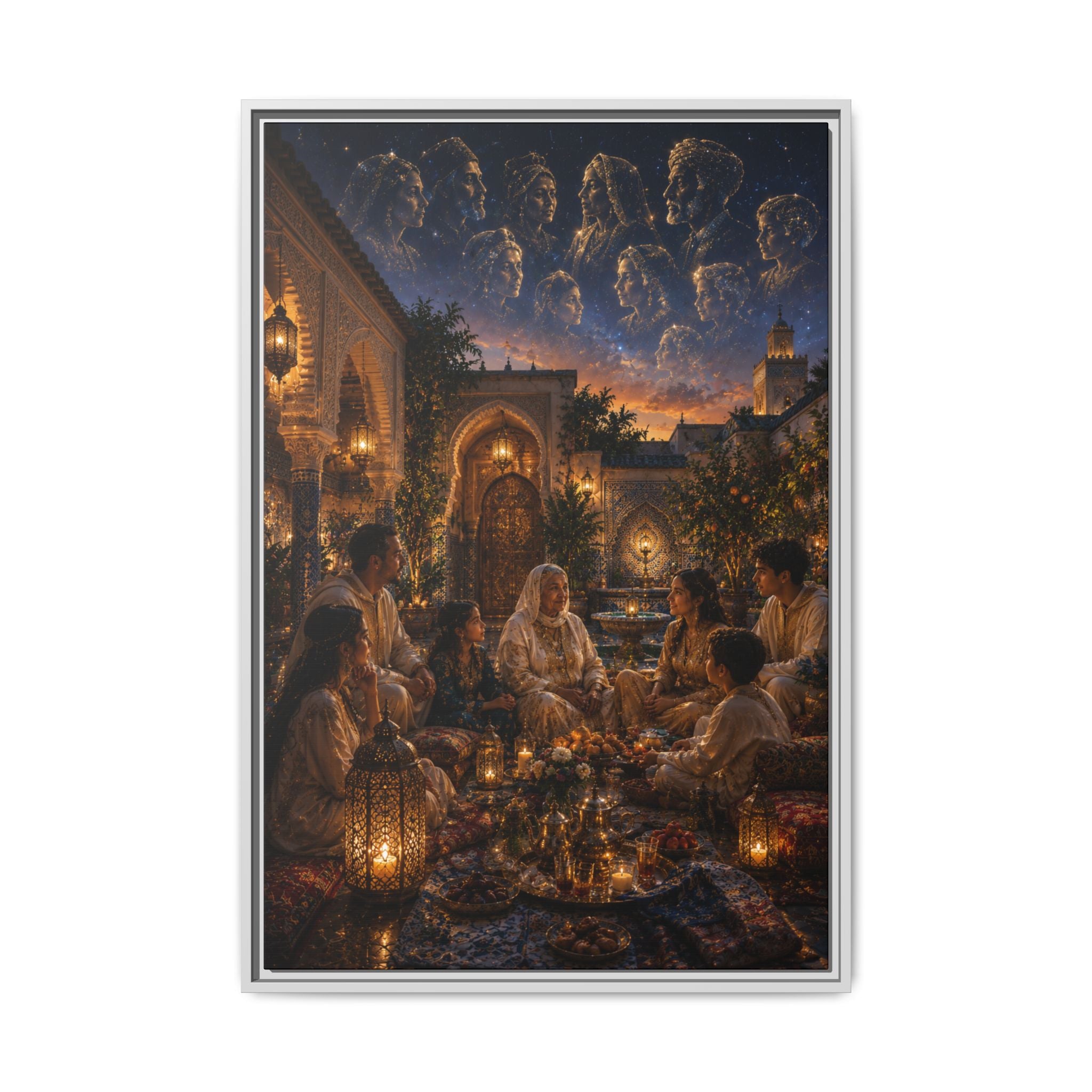 Fine Art Paper Print - Ramadan Iftar Night Scene Wall Art