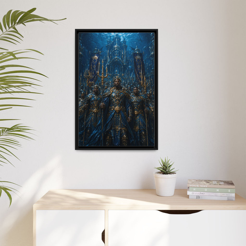 Framed Matte Canvas - Underwater King Artwork