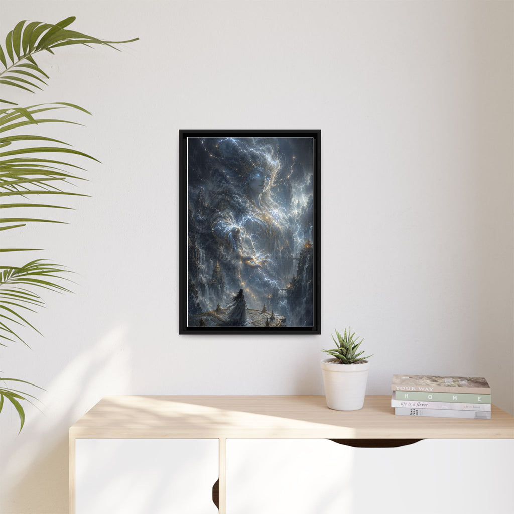 Framed Matte Canvas Print — Ethereal Star Goddess Fantasy Wall Art