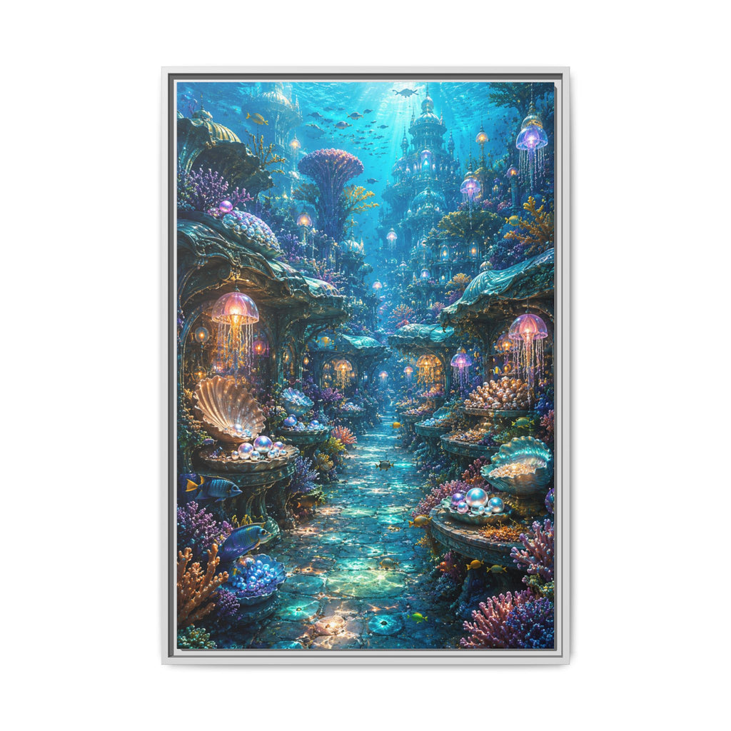 Framed Matte Canvas - Enchanted Underwater Coral Reef Print