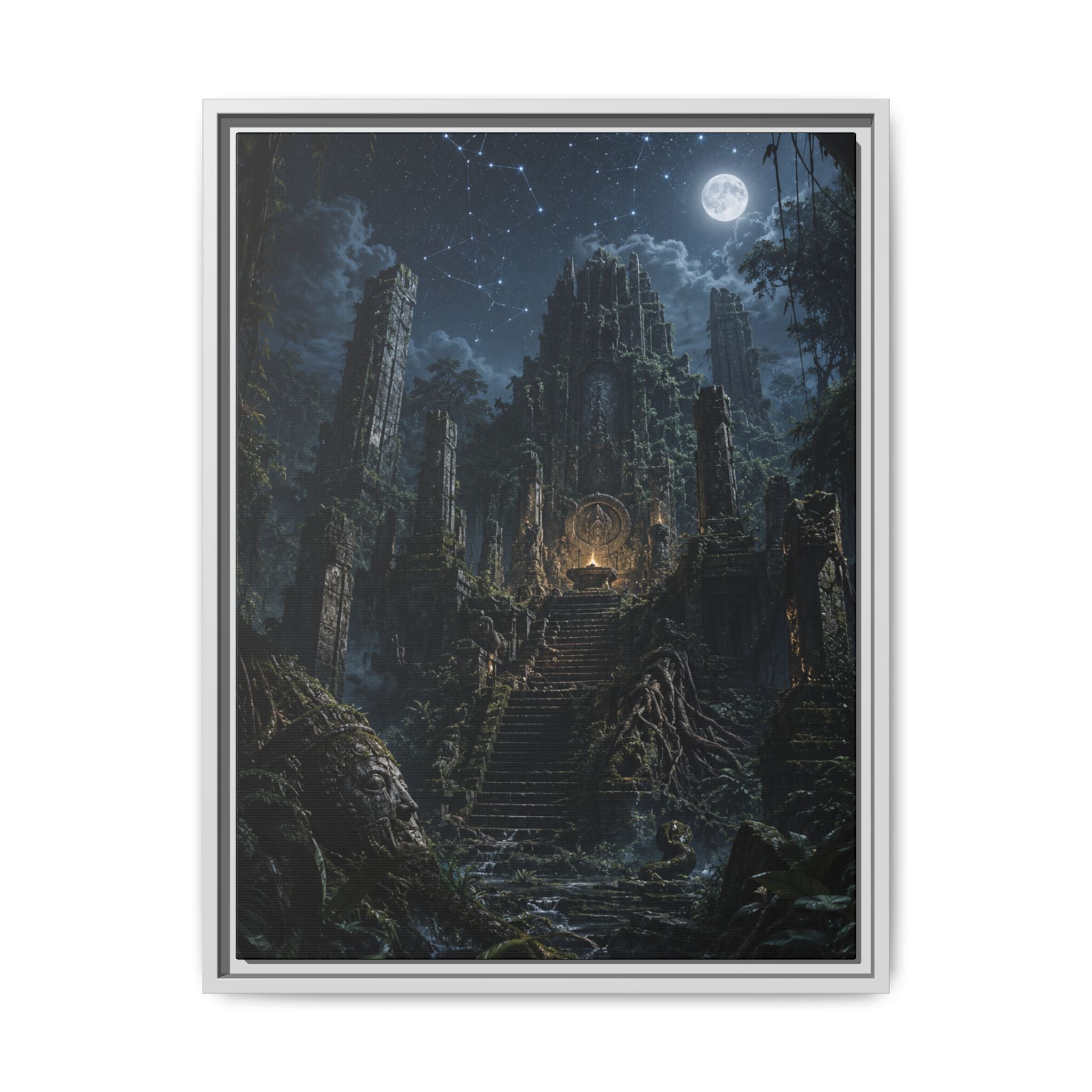 Fine Art Paper Print - Moonlit Ruins Fantasy Wall Art