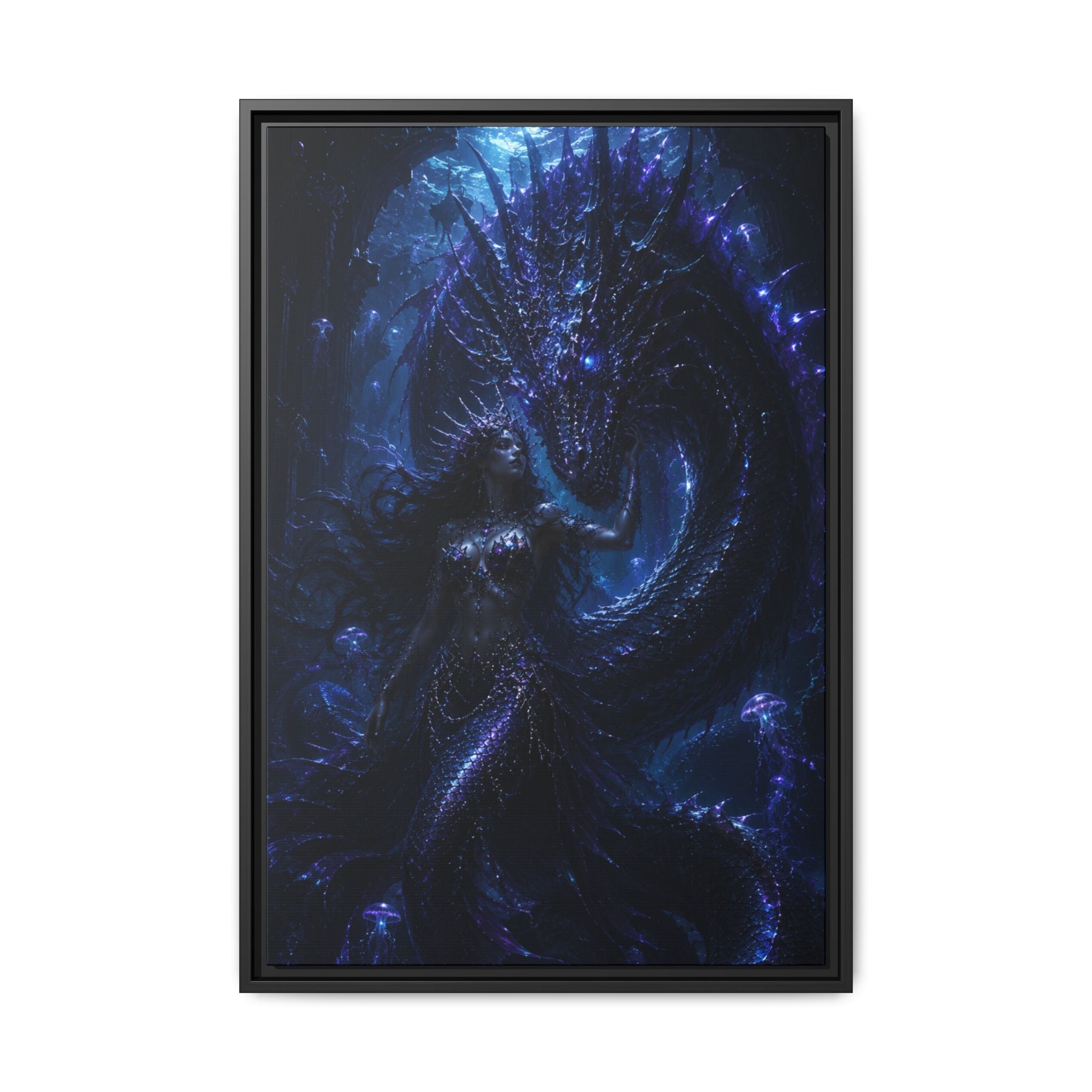 Fine Art Paper Print — Mystical Blue Dragon Fantasy Print