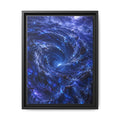 Framed Matte Canvas - Blue Cosmic Vortex Wall Art