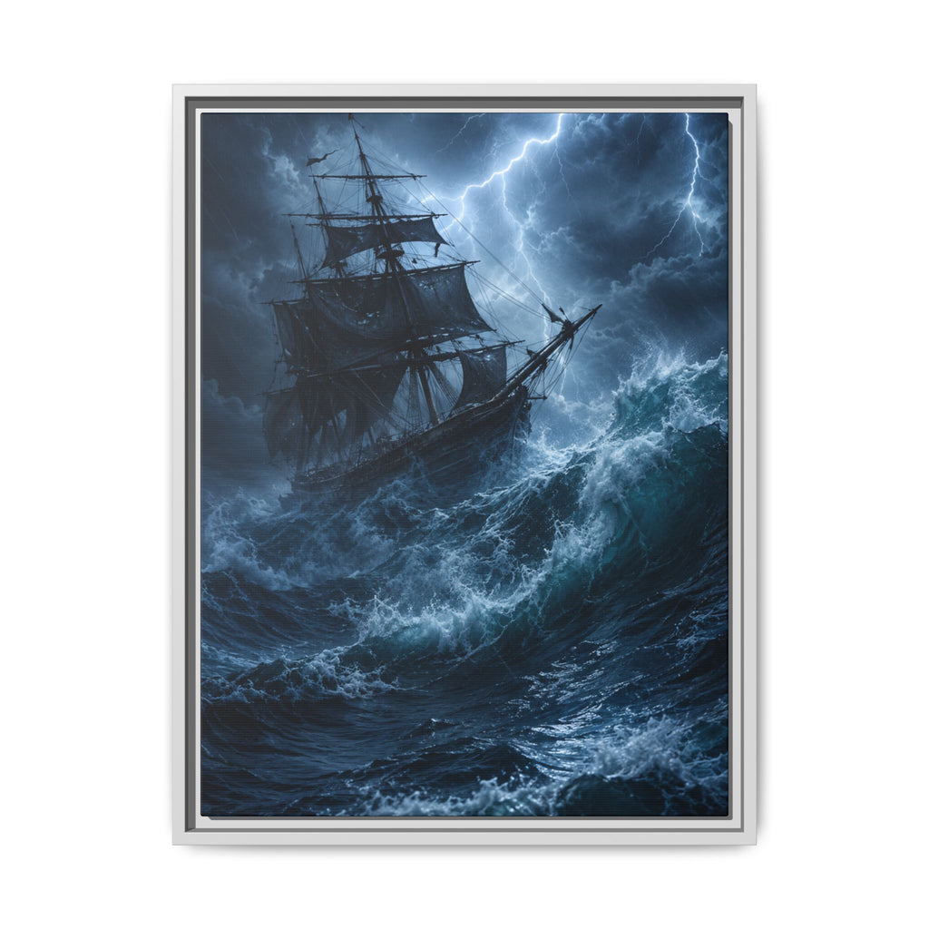 Stormy Seas Ship Painting — Fine Art Paper Print Wall Art