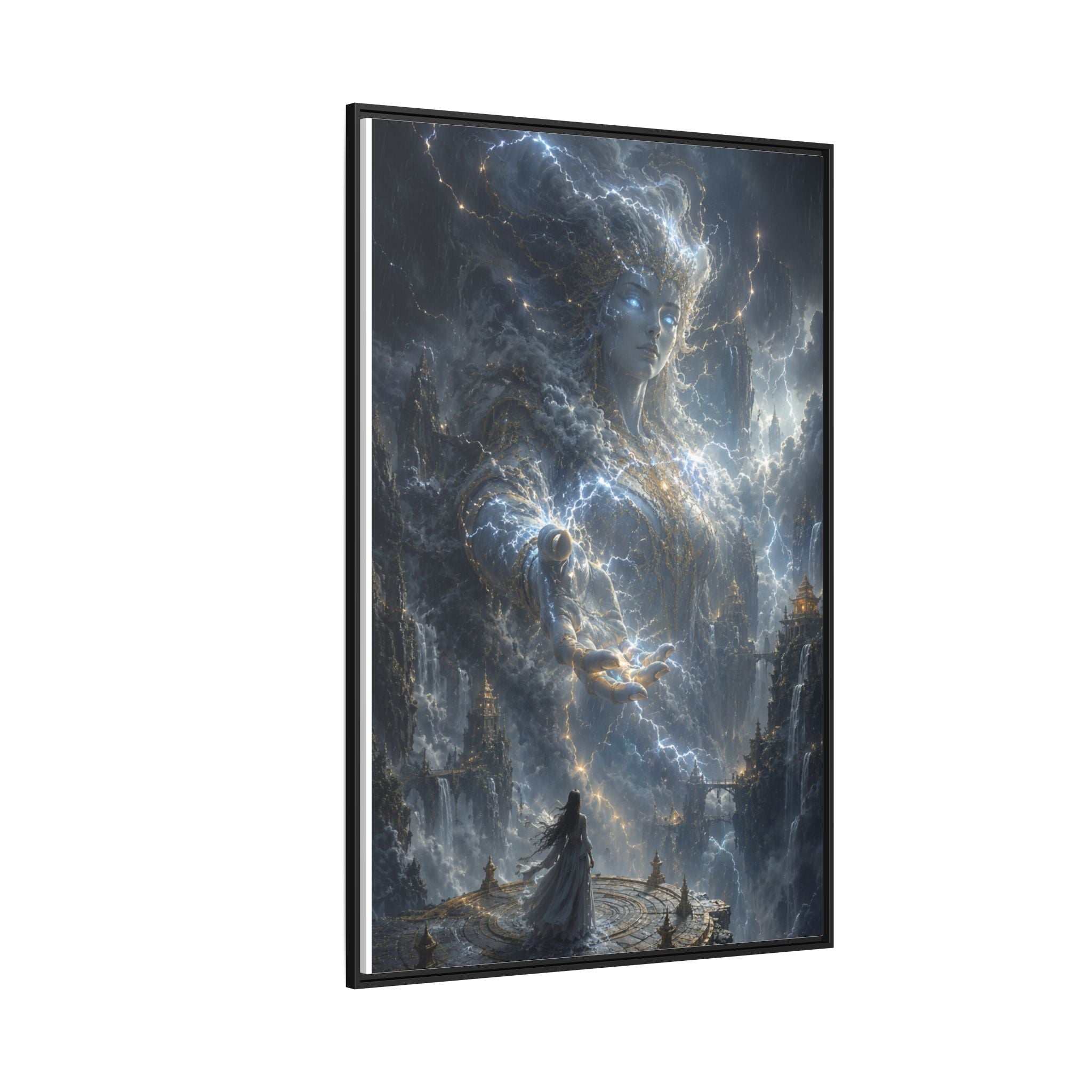 Framed Matte Canvas Print — Ethereal Star Goddess Fantasy Wall Art
