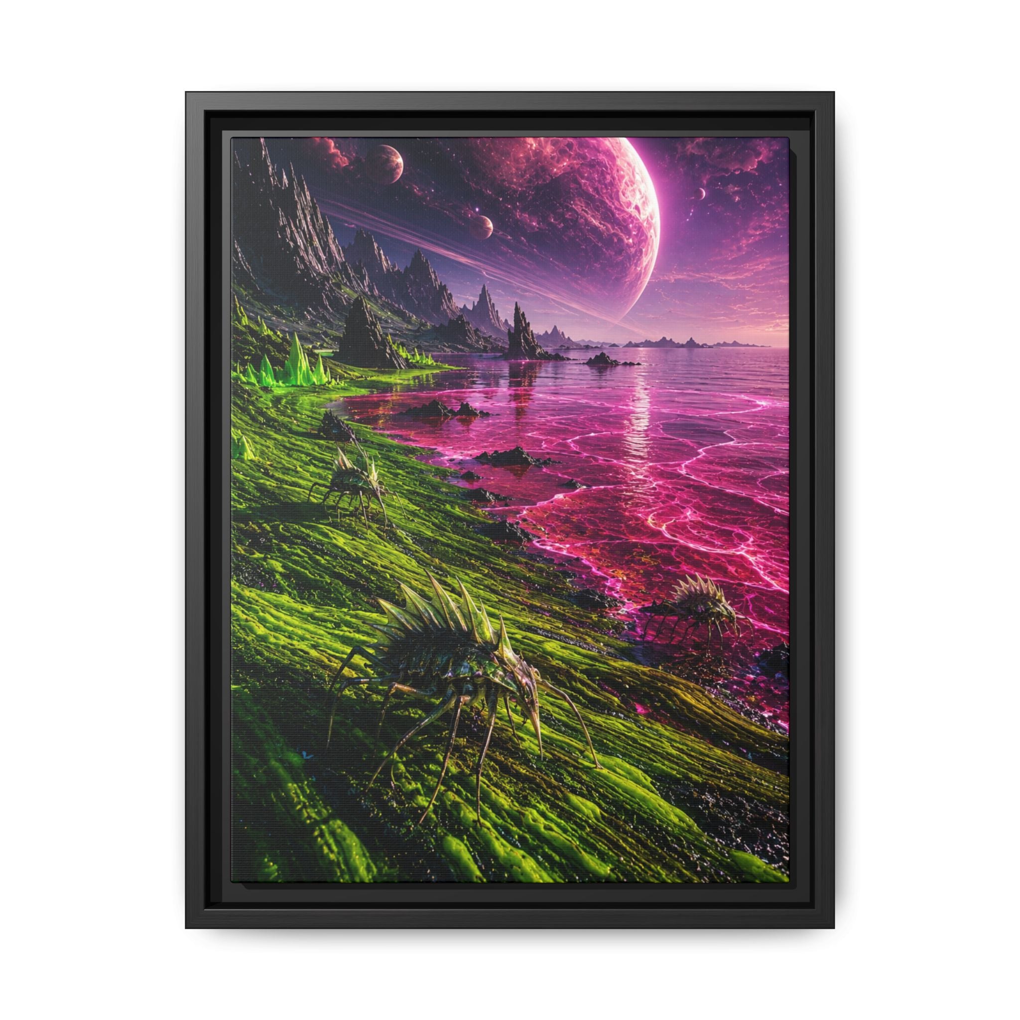 Fine Art Paper Print - Neon Alien Landscape Wall Art