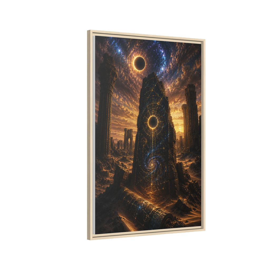 Framed Matte Canvas - Cosmic Obelisk Fantasy Wall Art