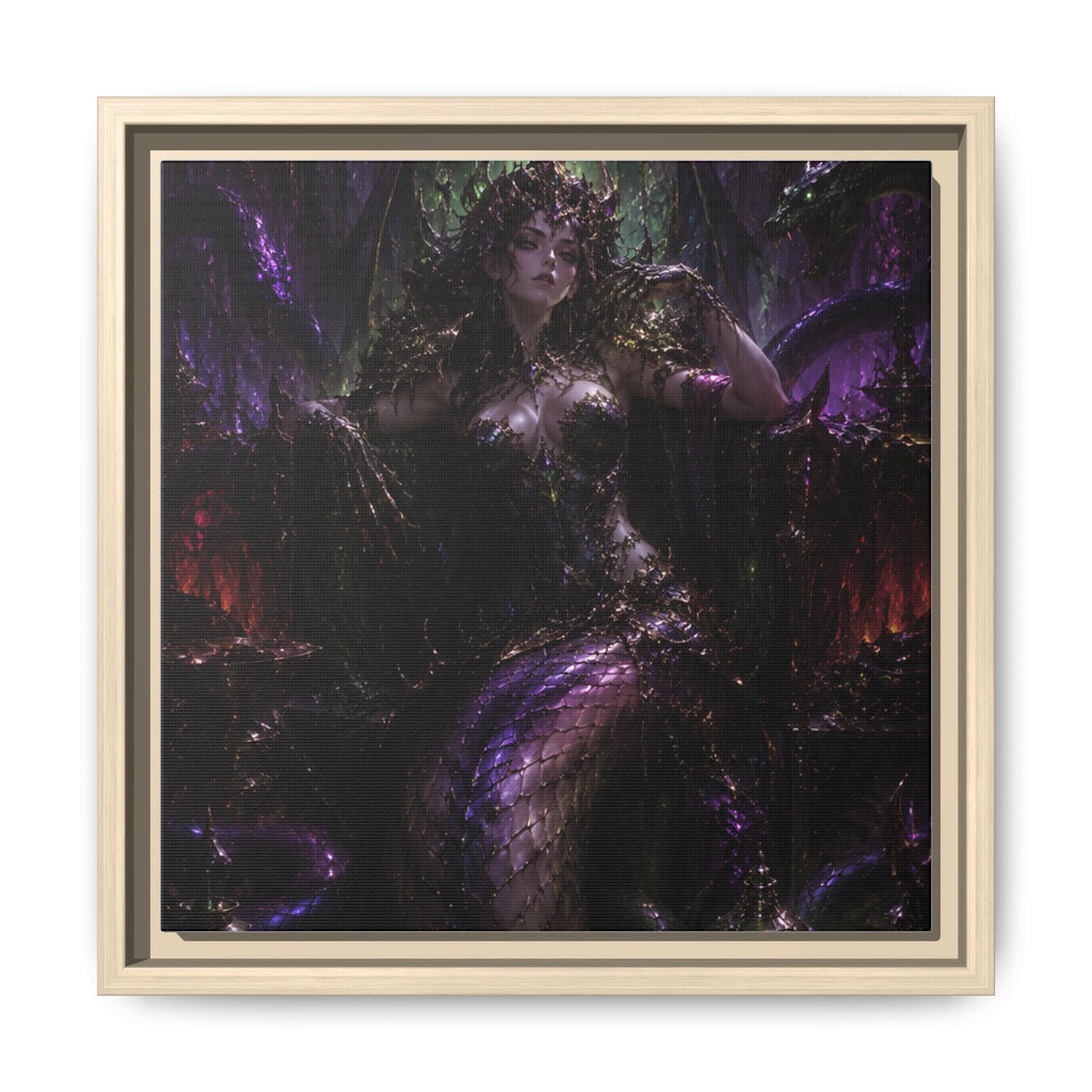 Dark Fantasy Goddess Matte Canvas Print — Framed Multi‑Color Wall Art